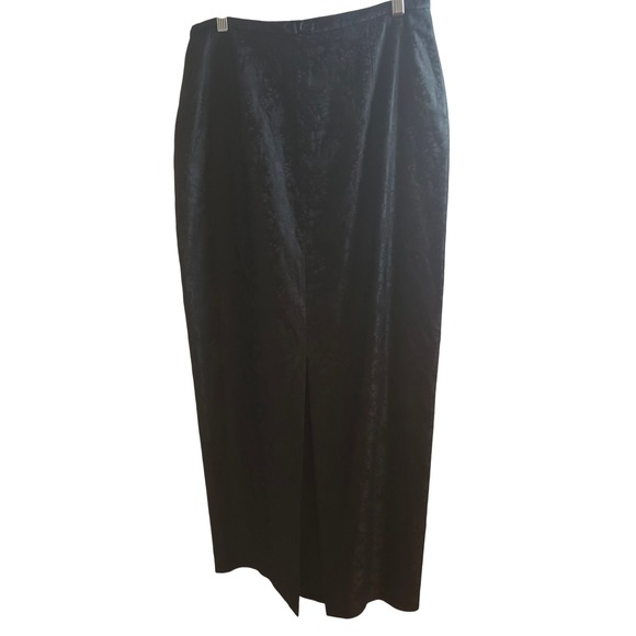 Kay Unger Silk Black Jacquard Maxi Skirt Women's 12 Formal Evening Wear Korea - Picture 8 of 9